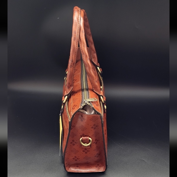 Patricia Nash Josselin Leather Satchel Crossbody In Signature Floret Pattern - Picture 4 of 10